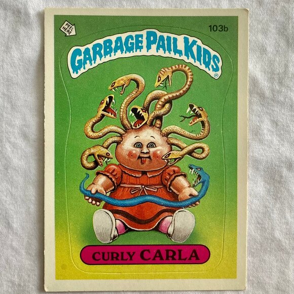Garbage Pail Kids Card 1986 Topps - 103b Curly Carla